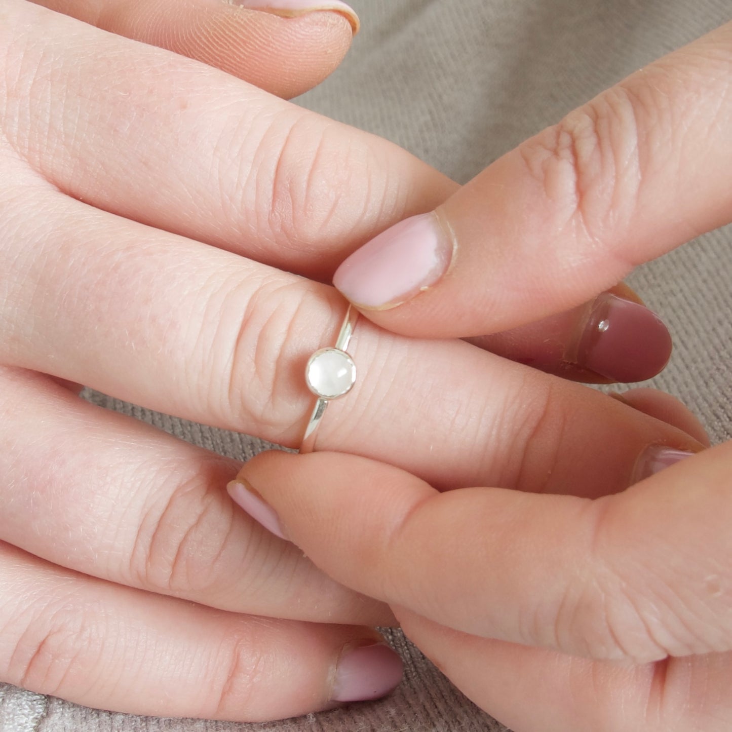 'Self Love' Rose Quartz Stacking Ring