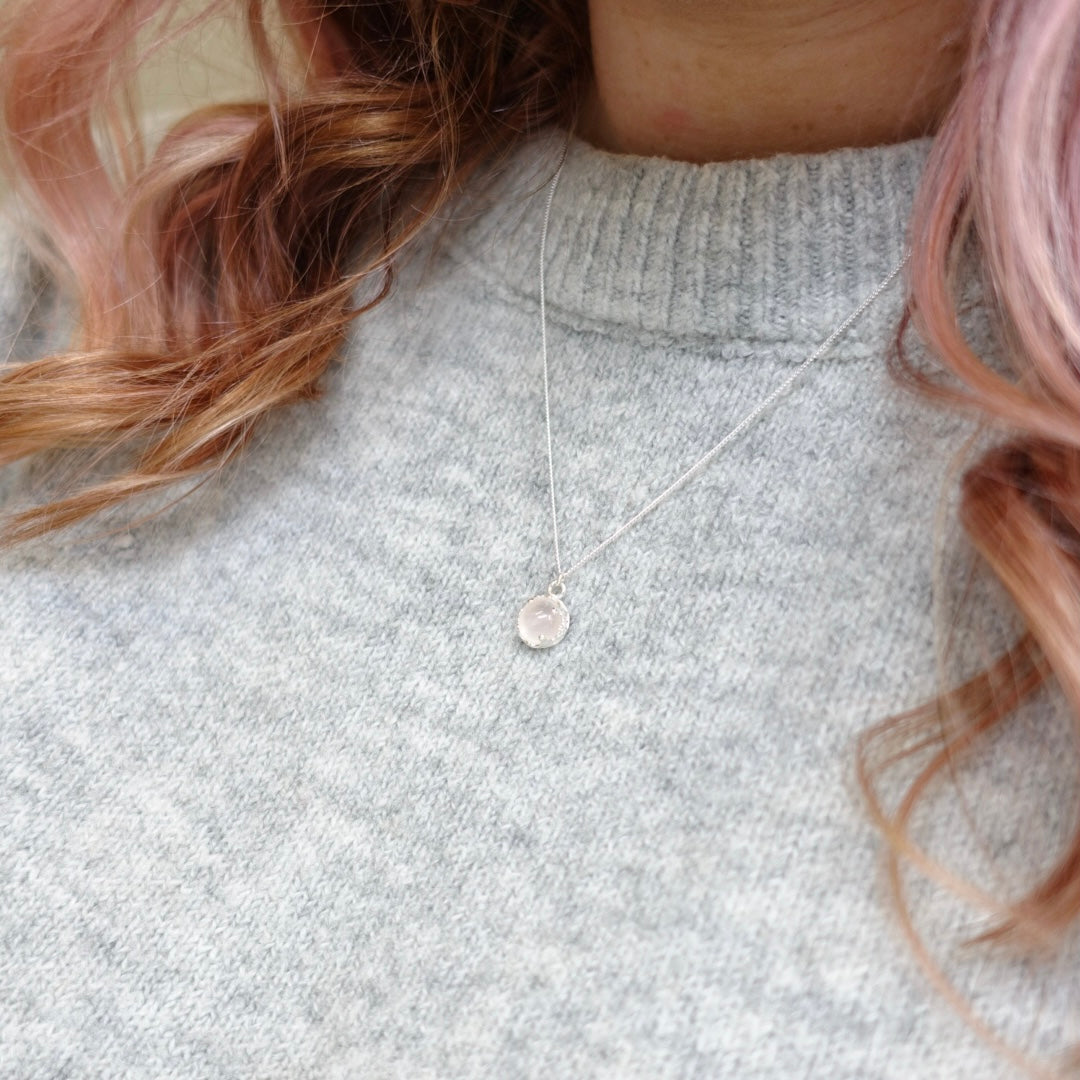 'Love' Rose Quartz Pendant