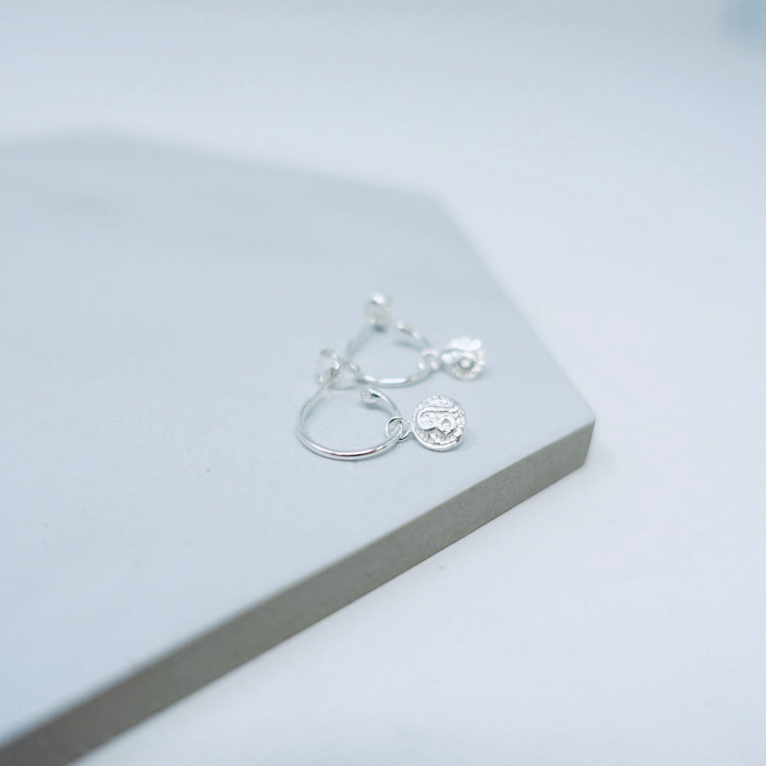 Leo Zodiac Huggie Hoop Stud Earrings